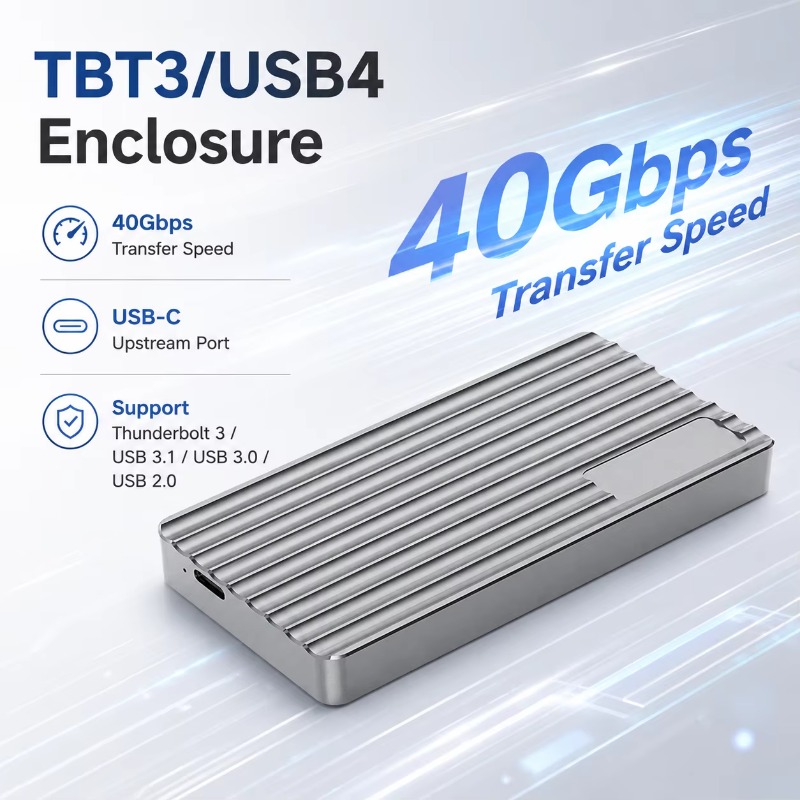 Aluminum M.2 NVMe SSD Enclosur - đánh giá và giá Usb4 40Gbps External Ssd 8Tb